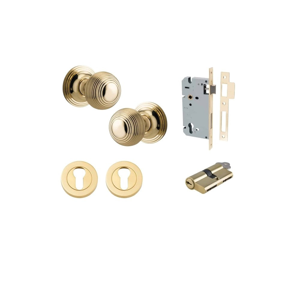 Guildford Round Rose Door Knob Set, Concealed Fix