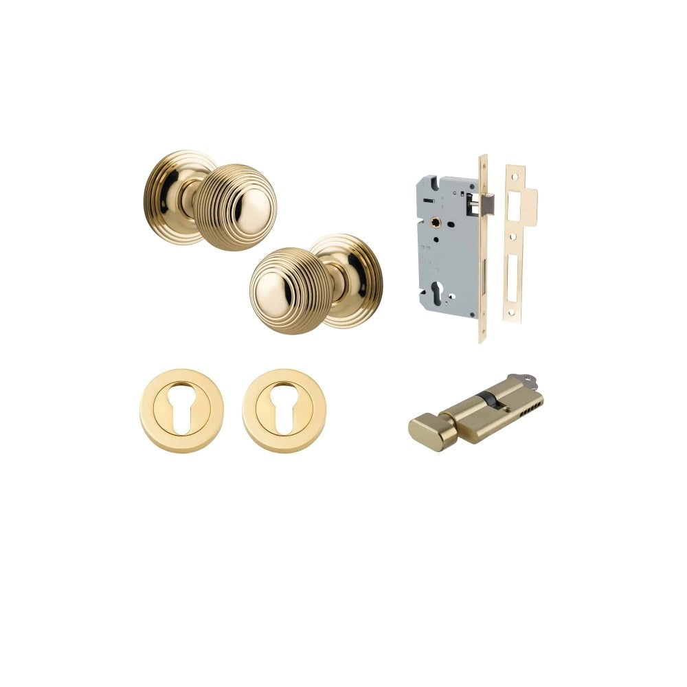 Guildford Round Rose Door Knob Set, Concealed Fix