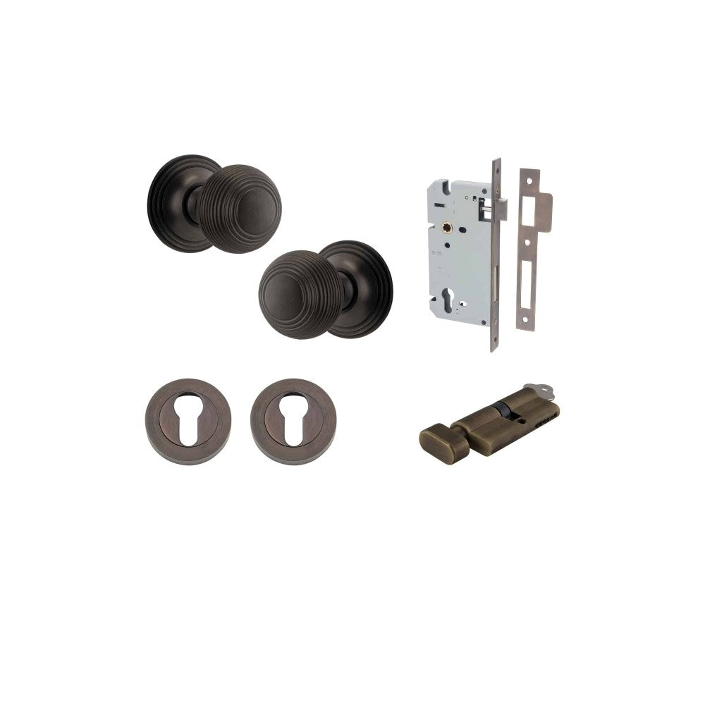 Guildford Round Rose Door Knob Set, Concealed Fix