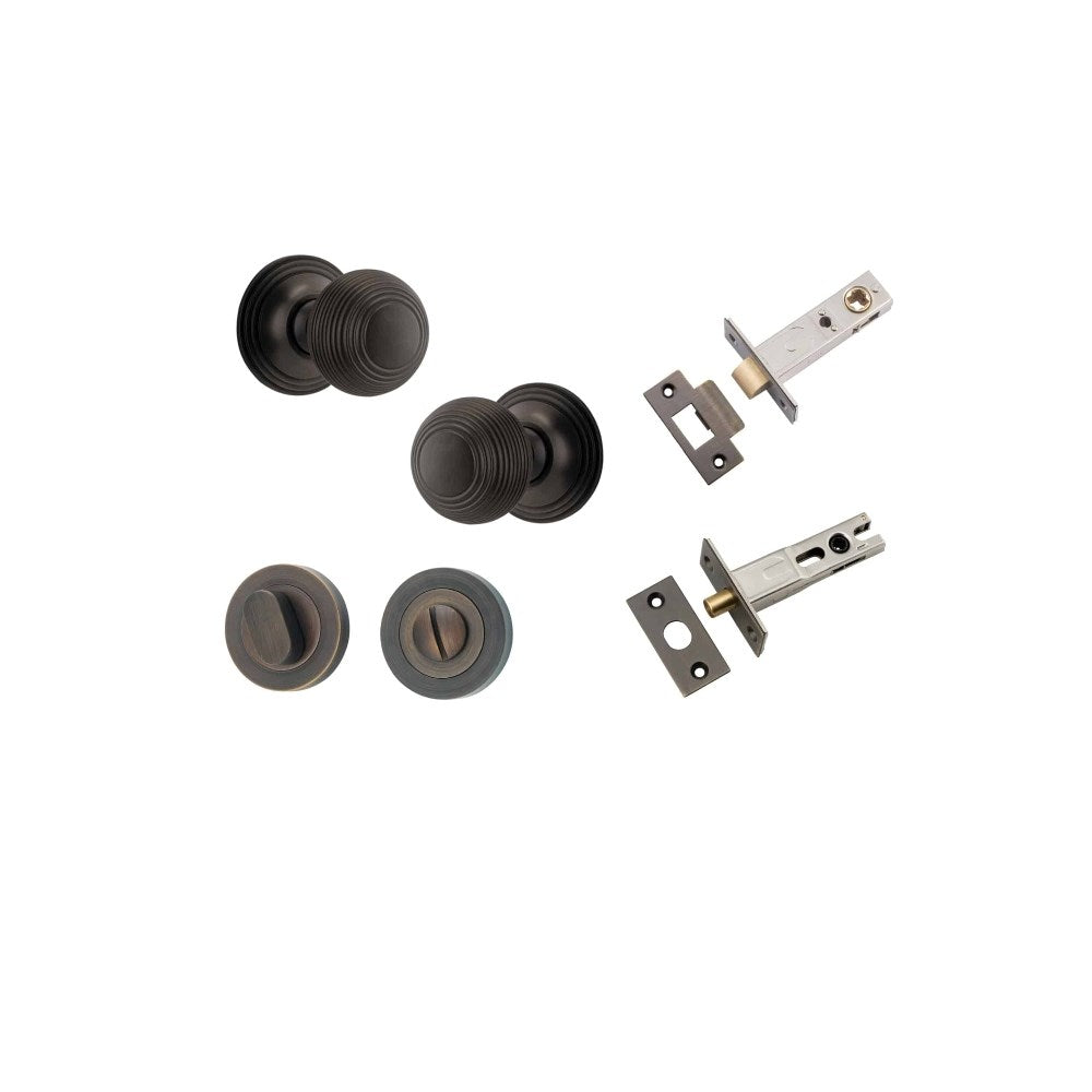 Guildford Round Rose Door Knob Set, Concealed Fix