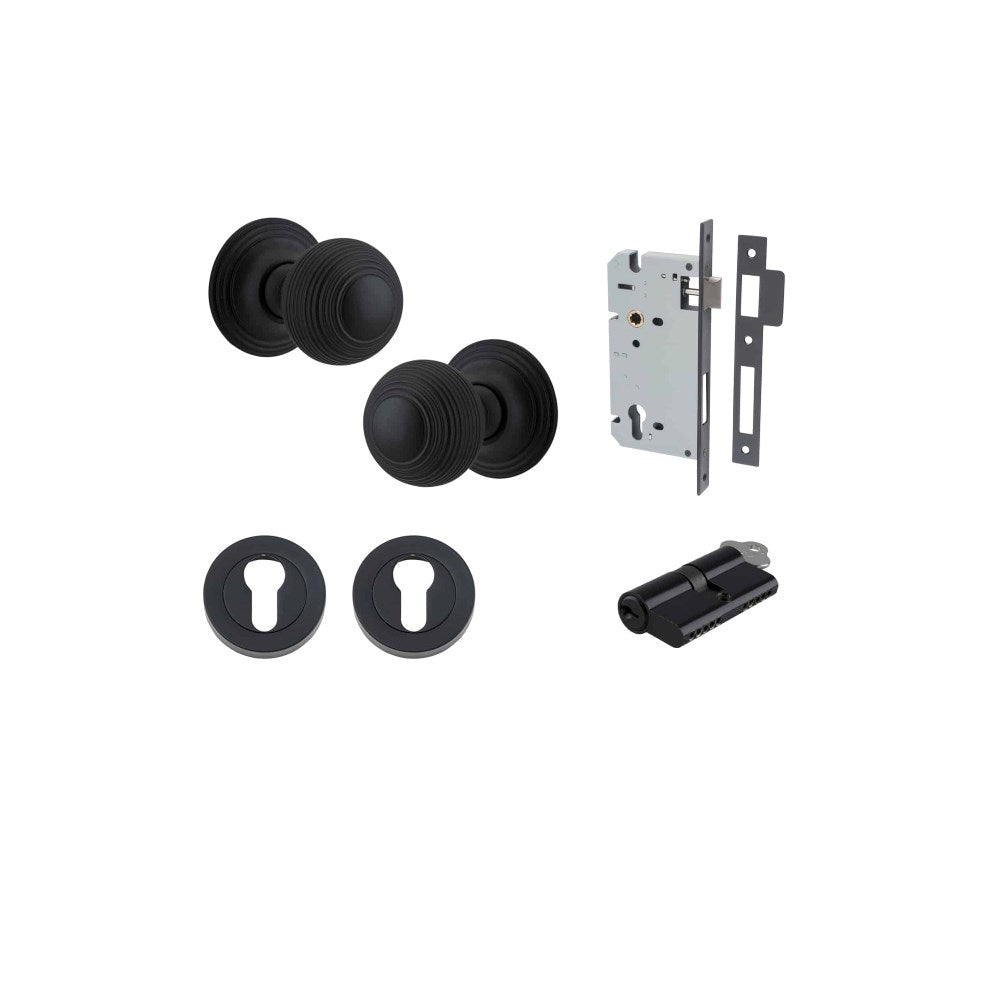 Guildford Round Rose Door Knob Set, Concealed Fix