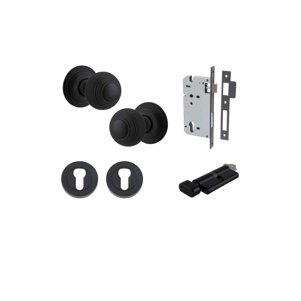 Guildford Round Rose Door Knob Set, Concealed Fix