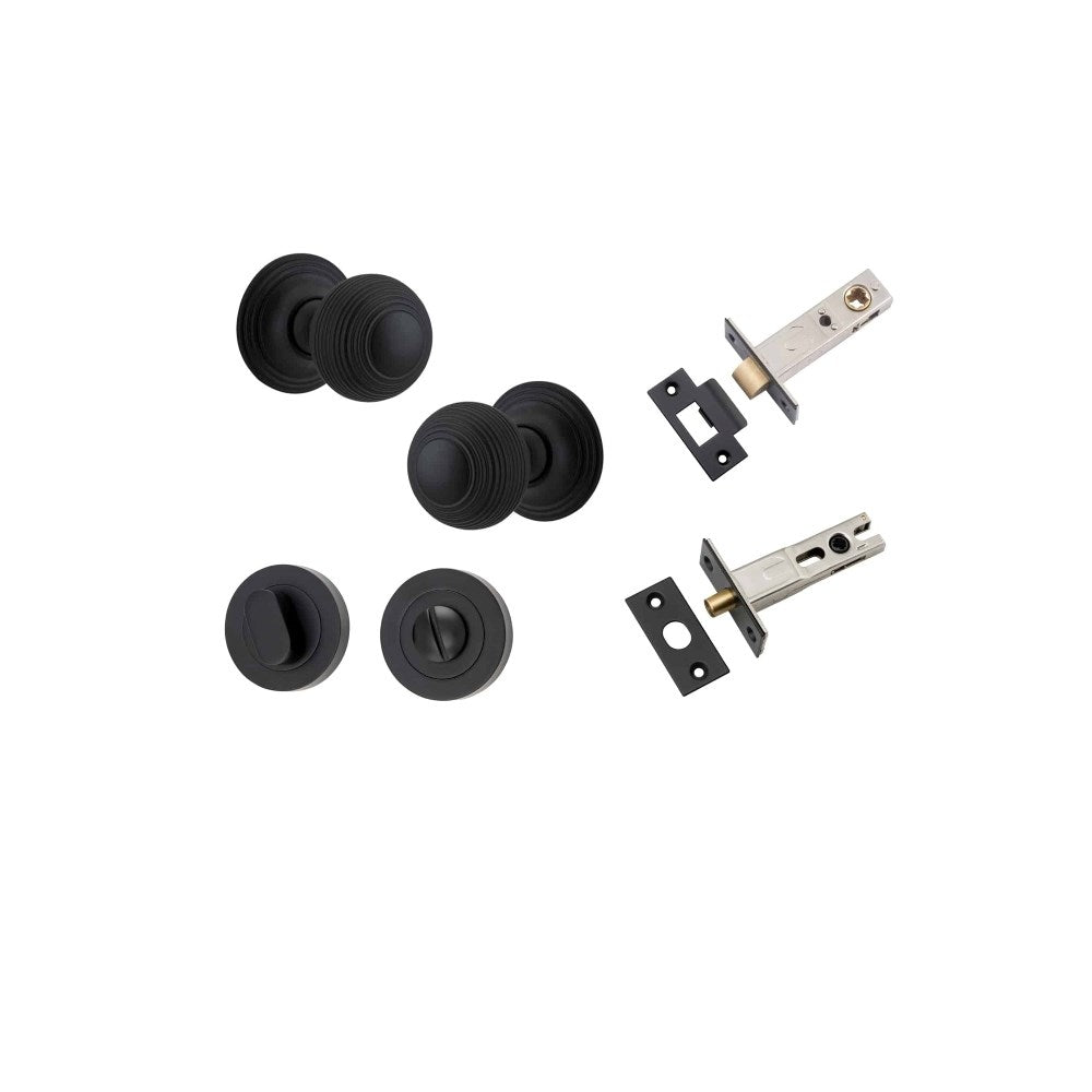 Guildford Round Rose Door Knob Set, Concealed Fix