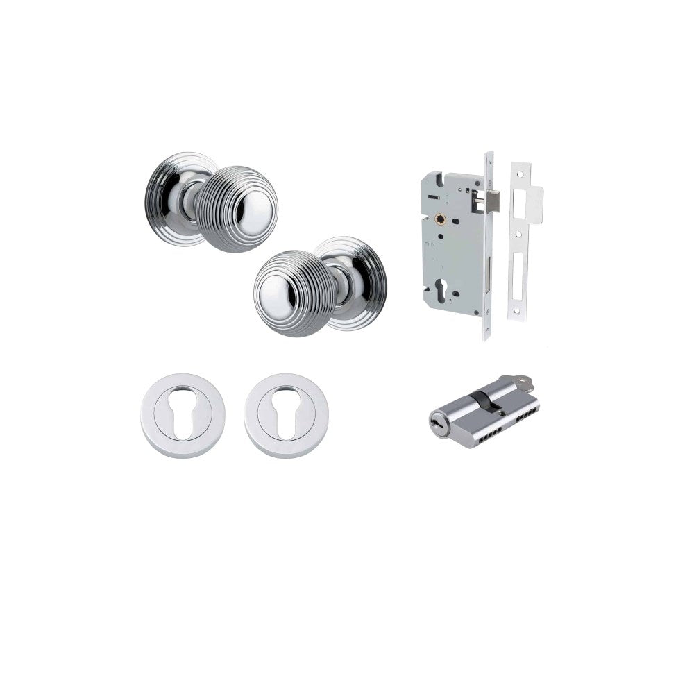 Guildford Round Rose Door Knob Set, Concealed Fix