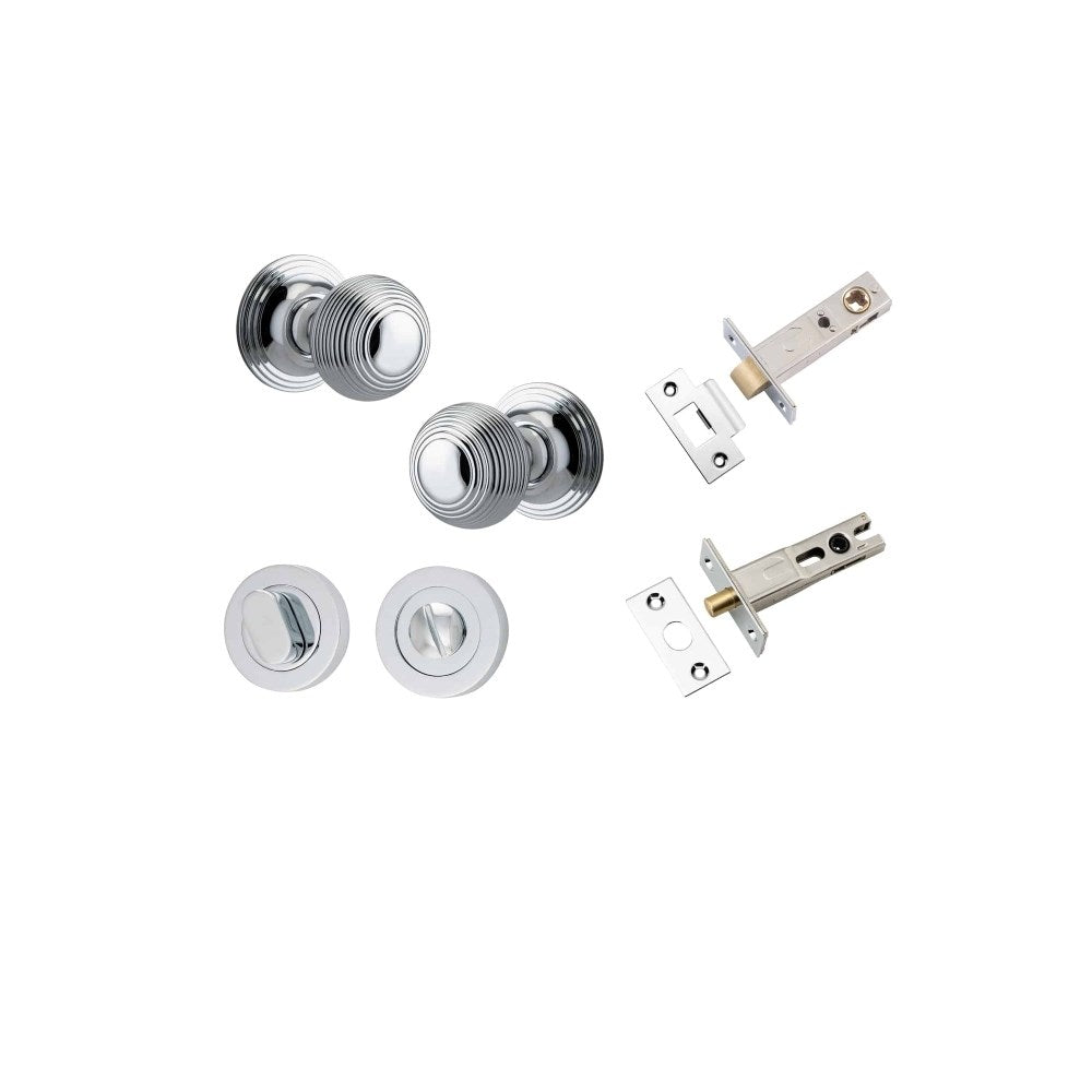 Guildford Round Rose Door Knob Set, Concealed Fix