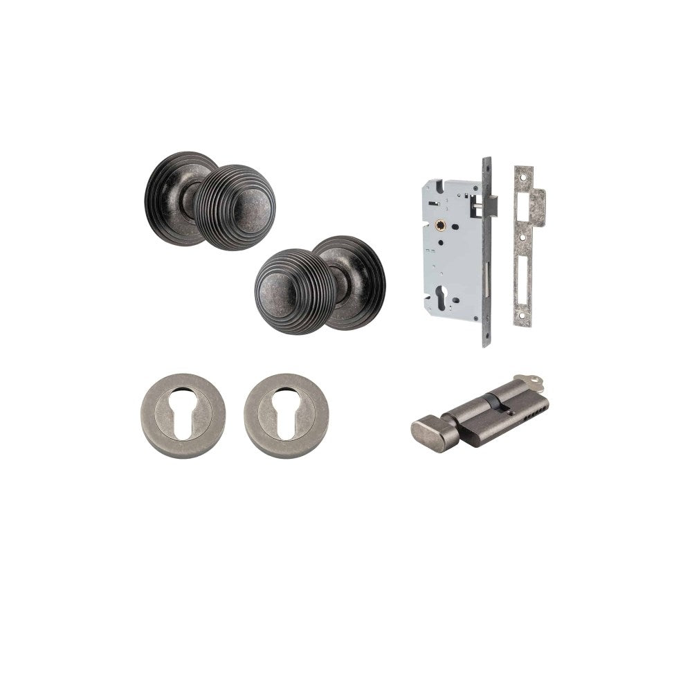 Guildford Round Rose Door Knob Set, Concealed Fix