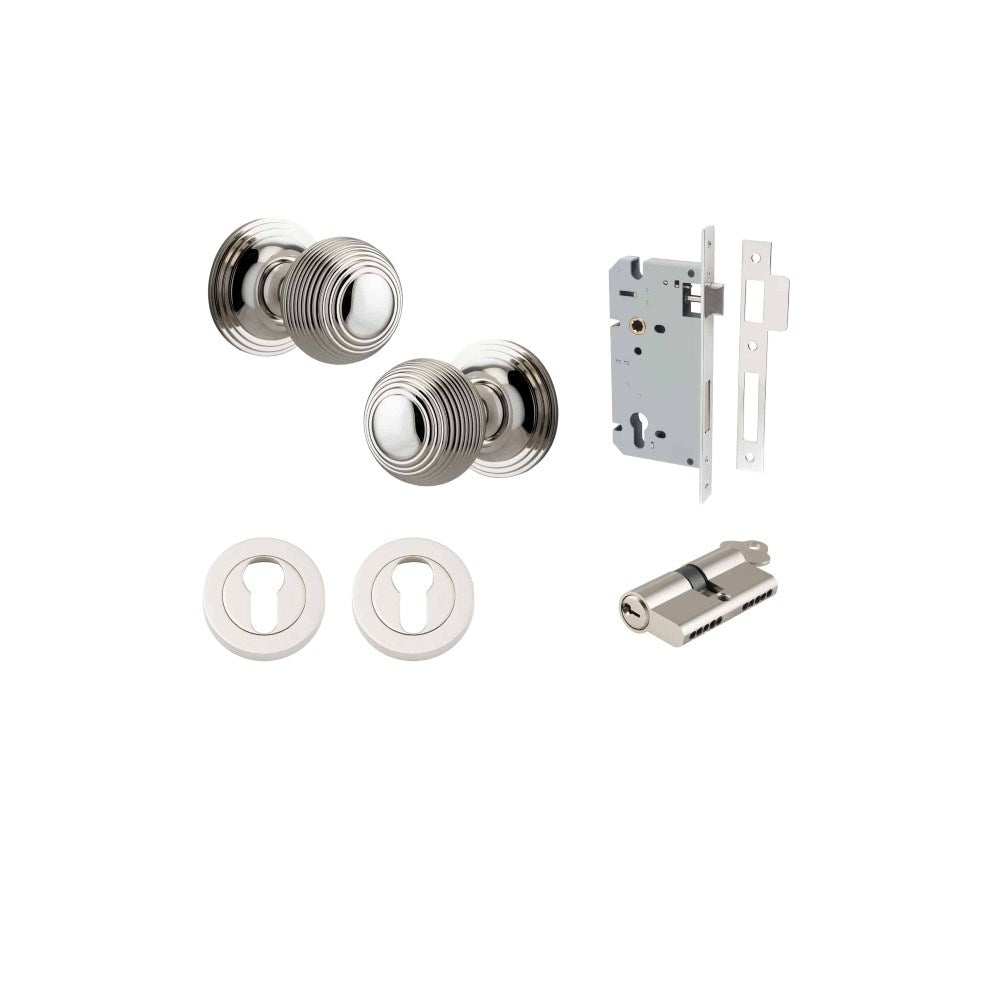 Guildford Round Rose Door Knob Set, Concealed Fix