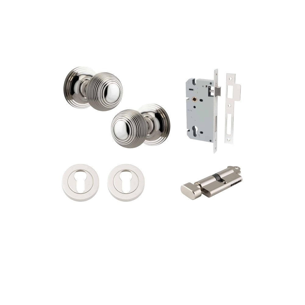 Guildford Round Rose Door Knob Set, Concealed Fix