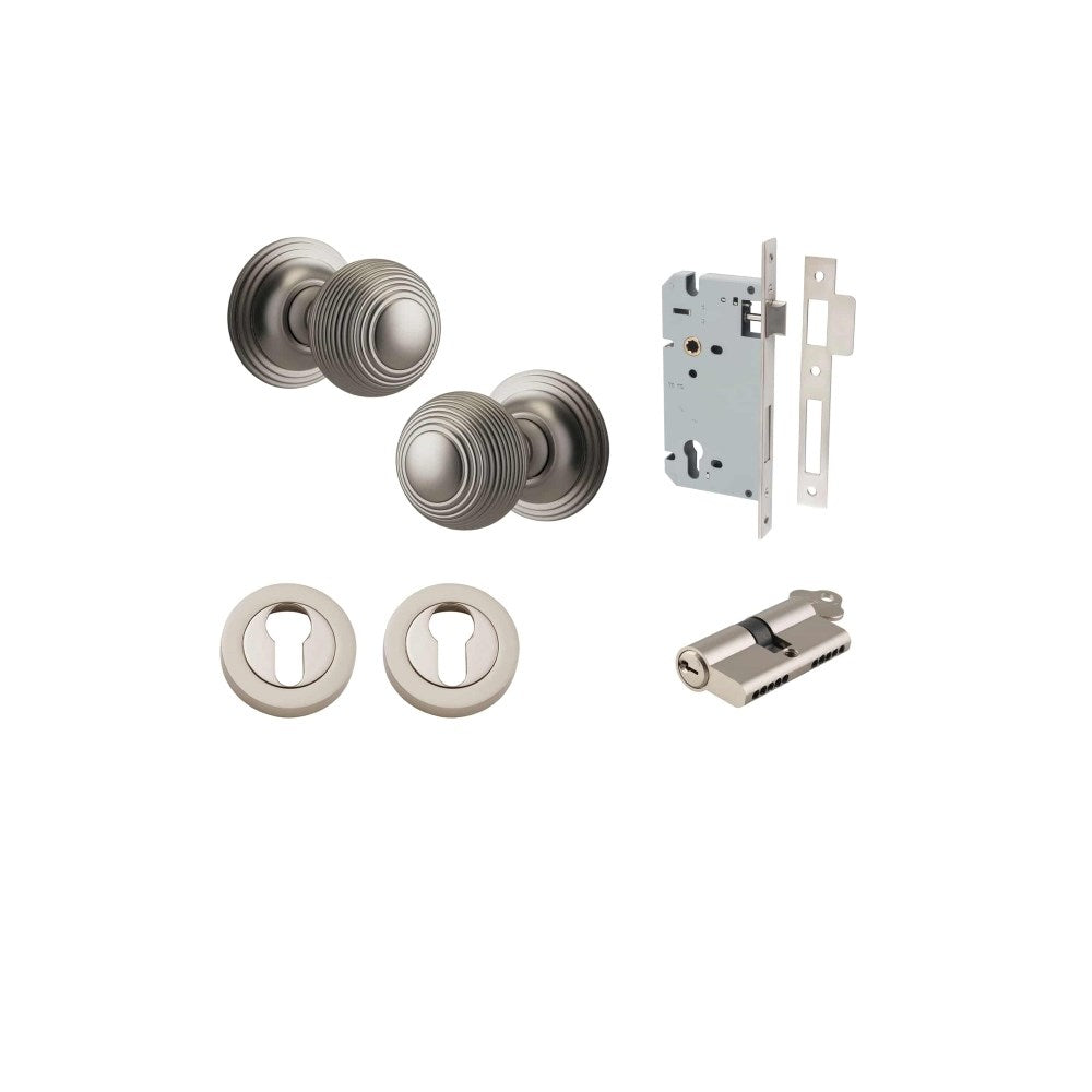 Guildford Round Rose Door Knob Set, Concealed Fix