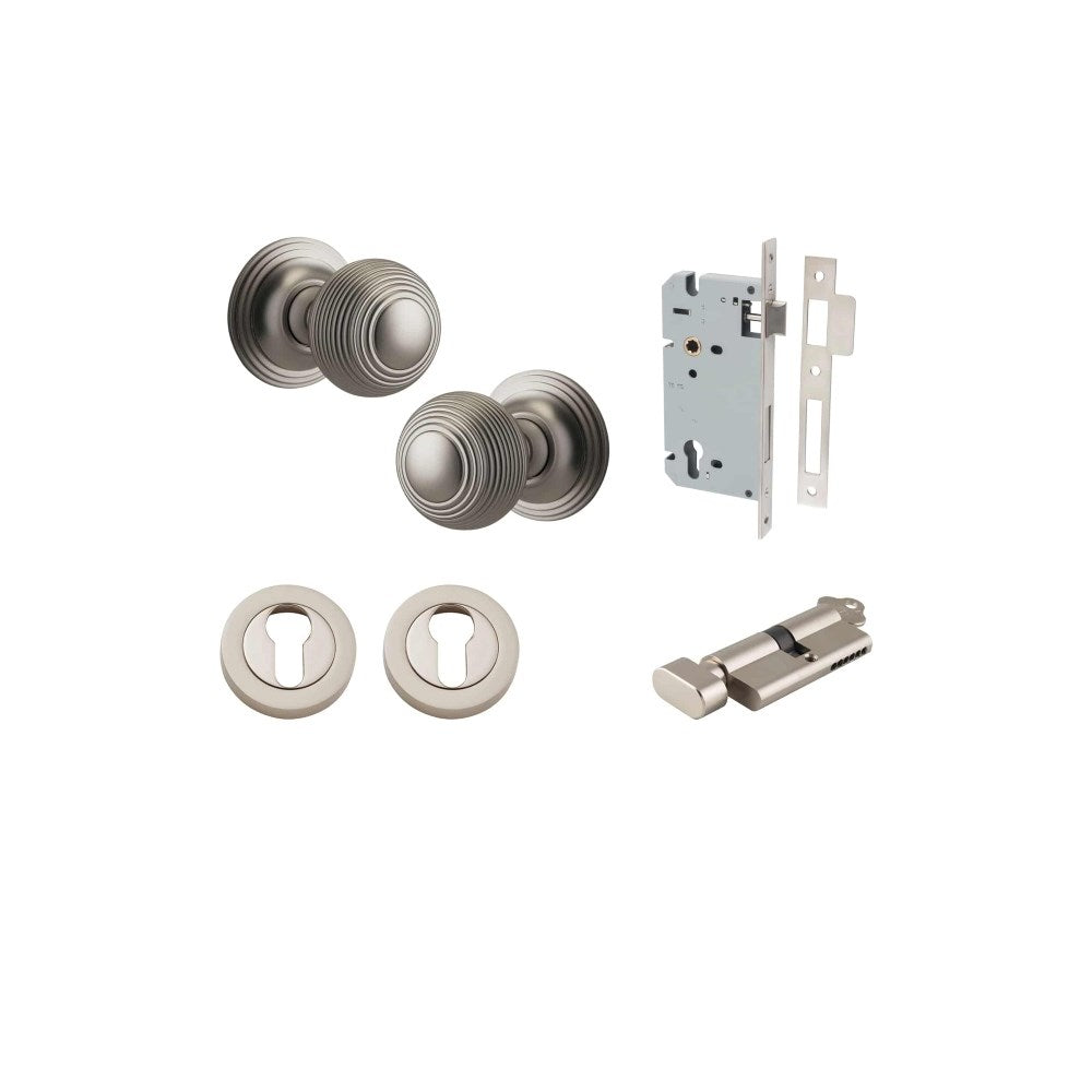 Guildford Round Rose Door Knob Set, Concealed Fix