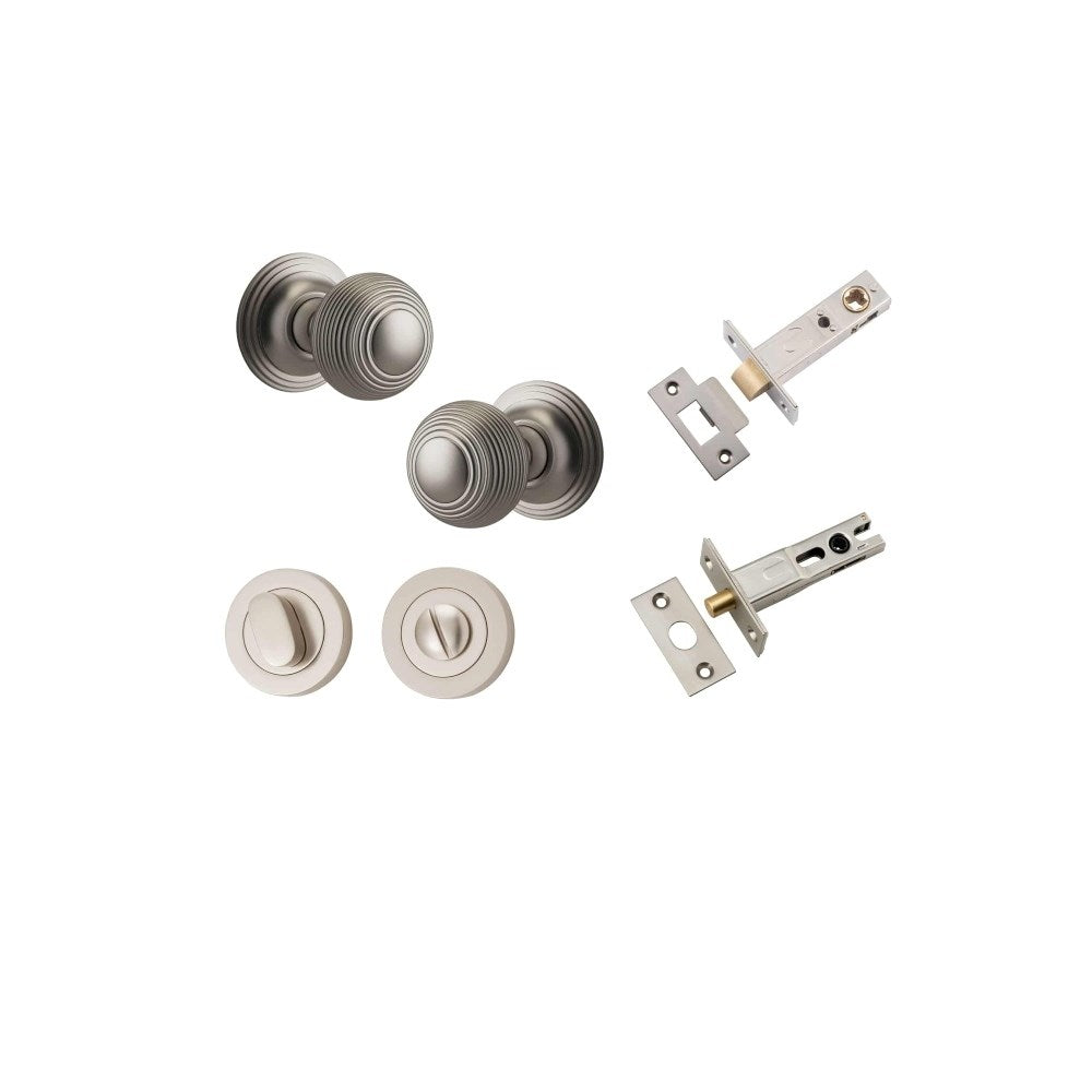Guildford Round Rose Door Knob Set, Concealed Fix
