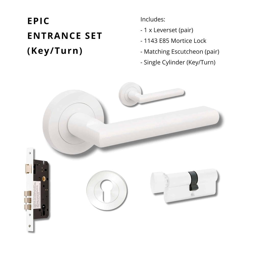 Epic Round Rose Door Lever Set