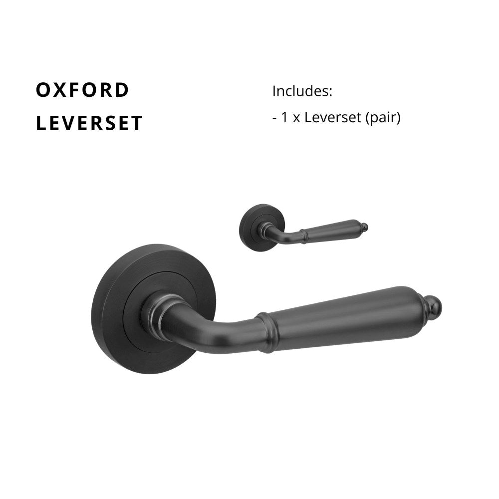 Oxford Round Rose Door Lever Set