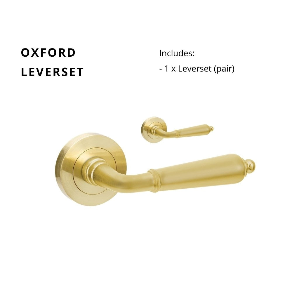 Oxford Round Rose Door Lever Set