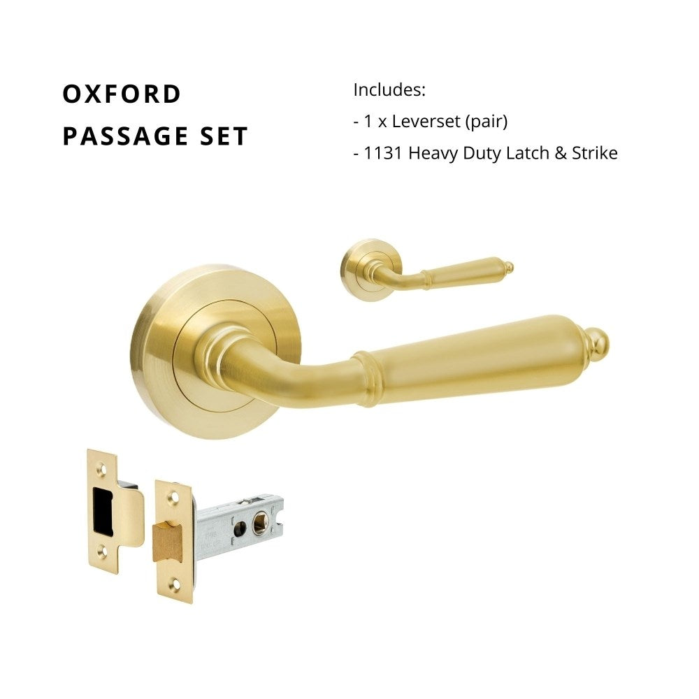 Oxford Round Rose Door Lever Set