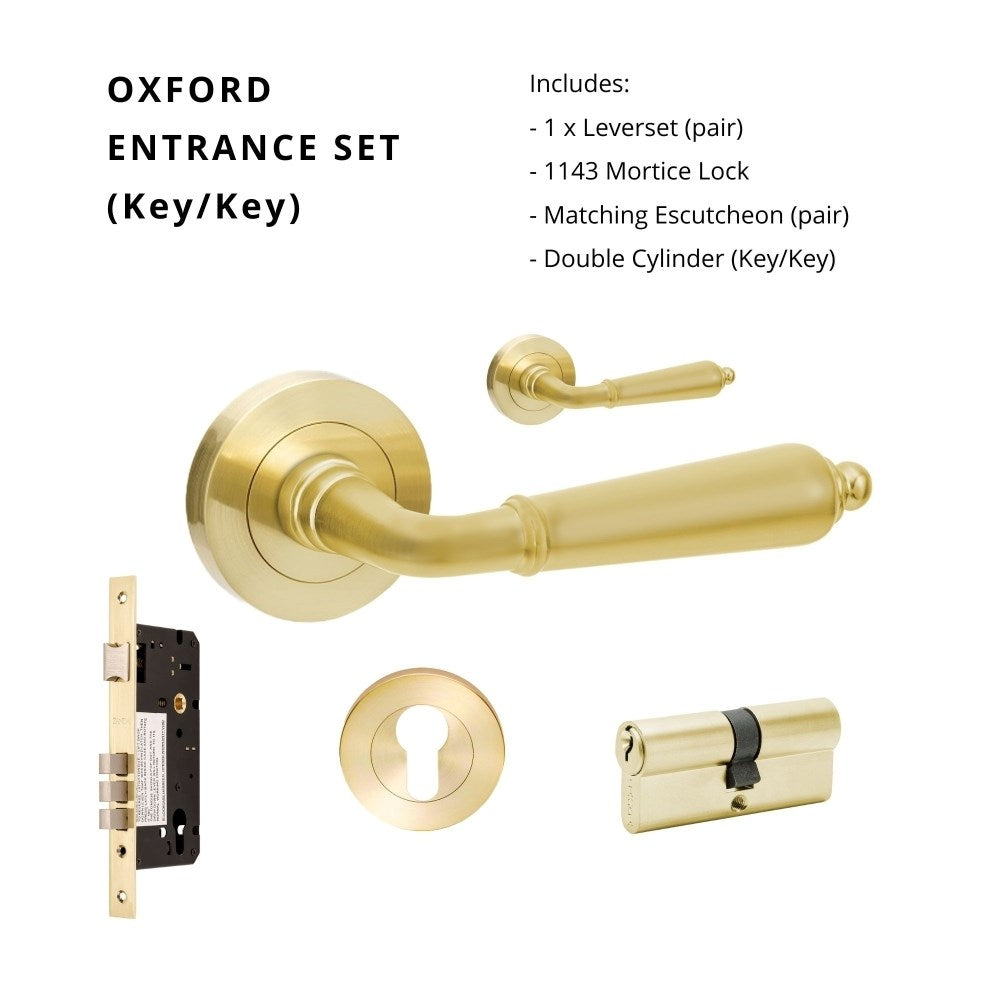 Oxford Round Rose Door Lever Set