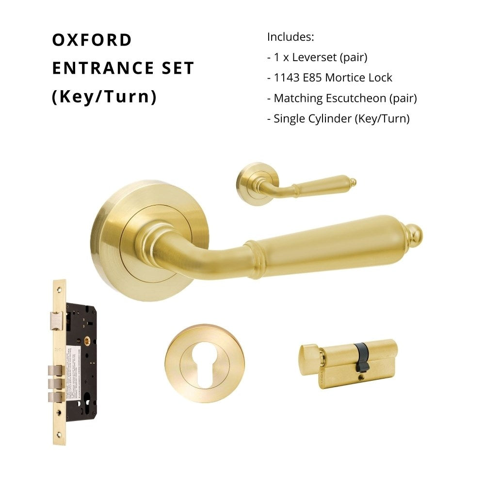 Oxford Round Rose Door Lever Set