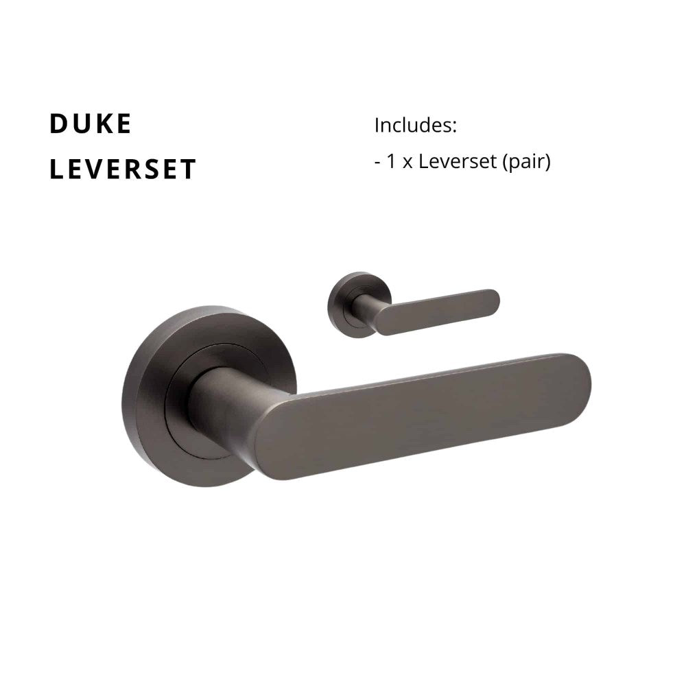 Duke Round Rose Door Lever Set