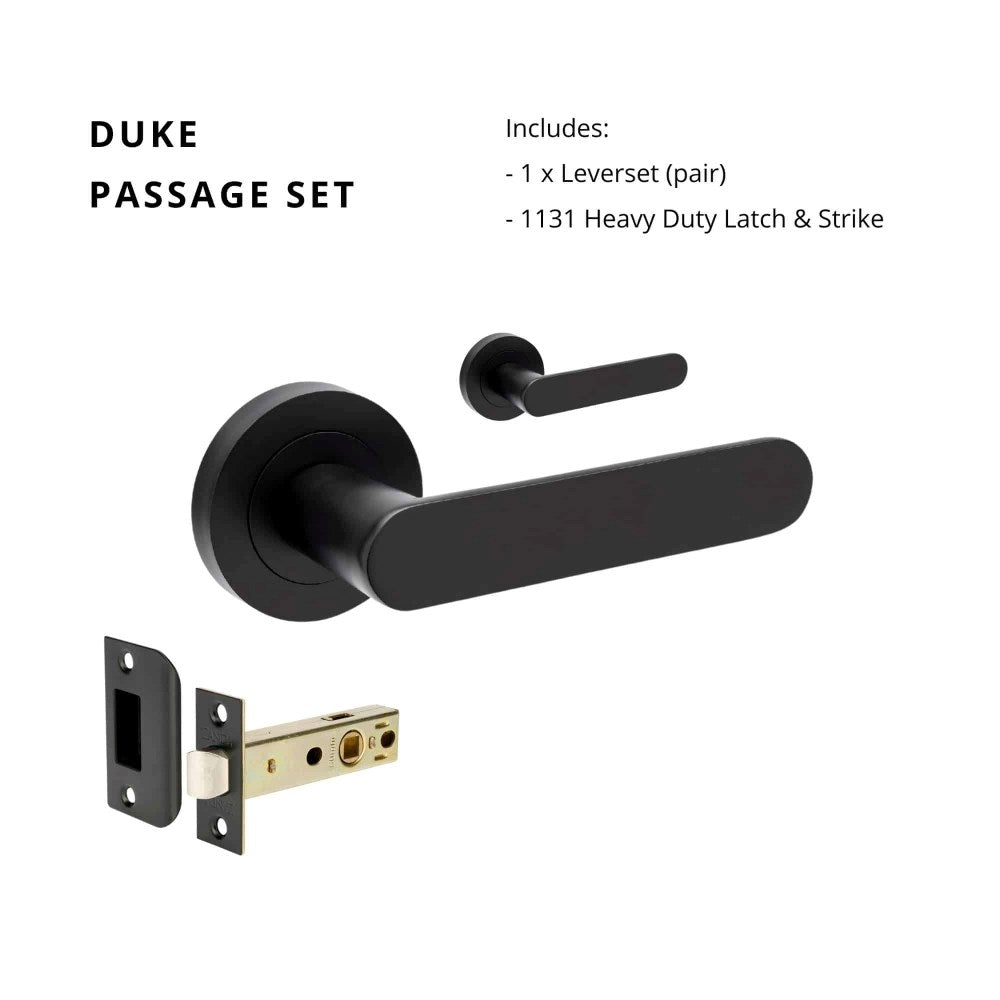 Duke Round Rose Door Lever Set