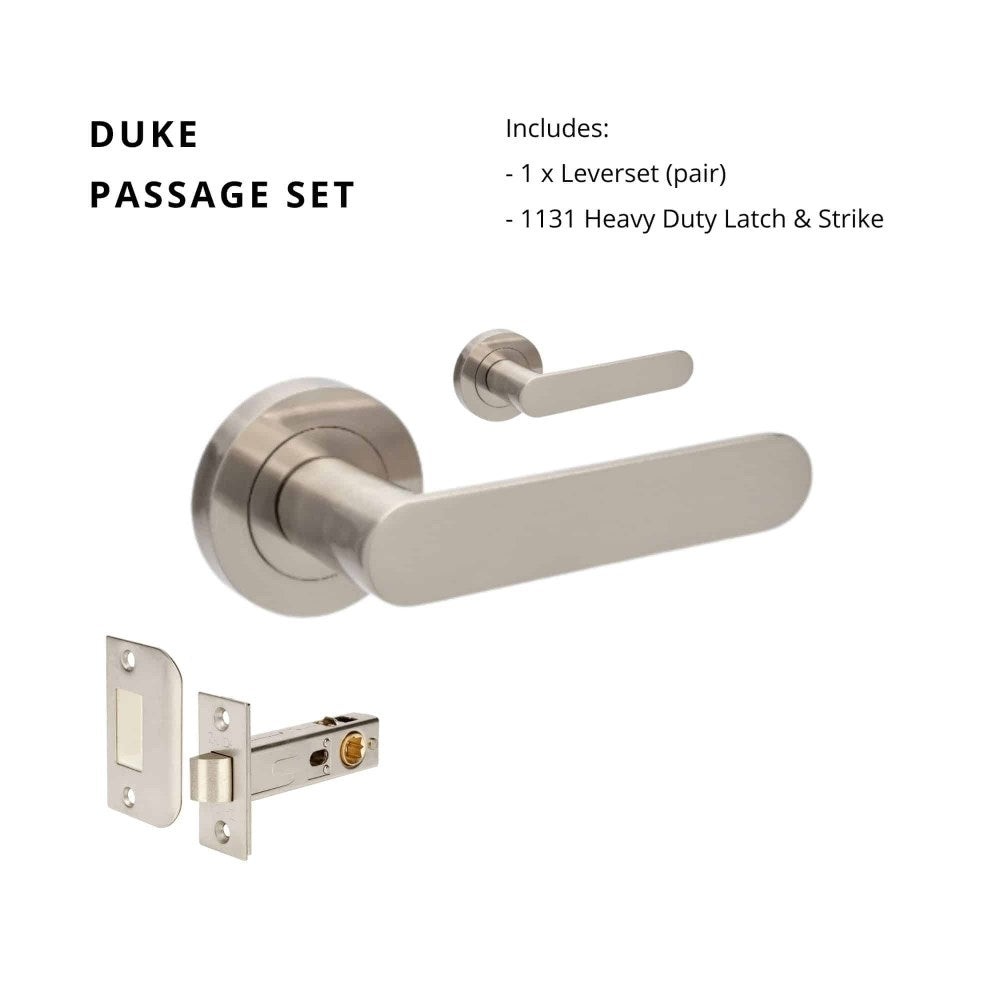 Duke Round Rose Door Lever Set