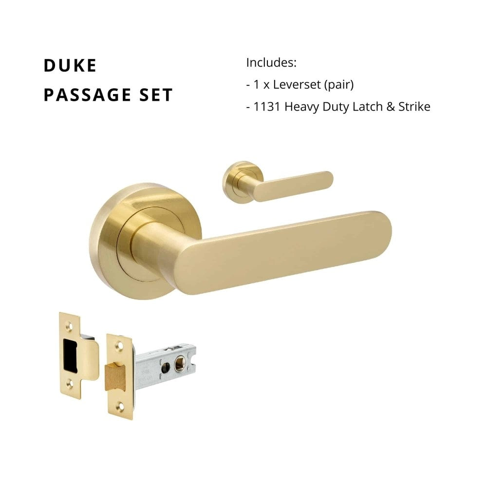 Duke Round Rose Door Lever Set