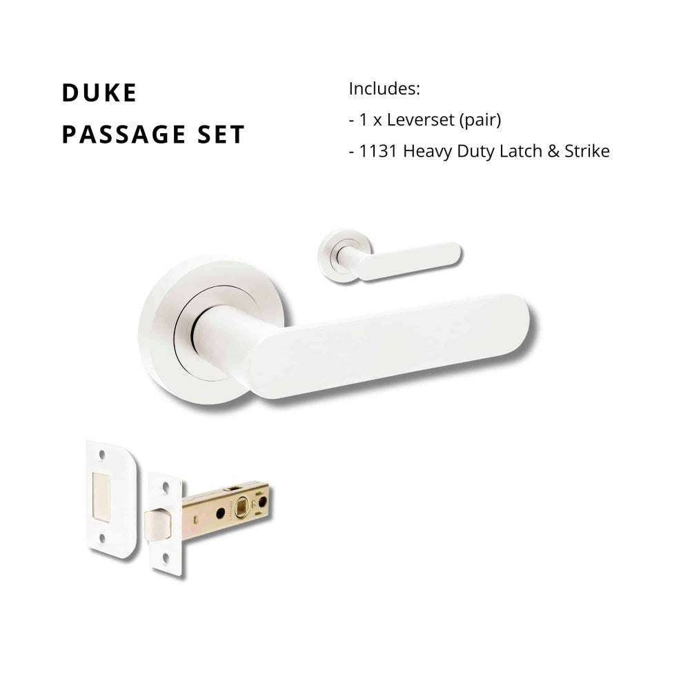 Duke Round Rose Door Lever Set