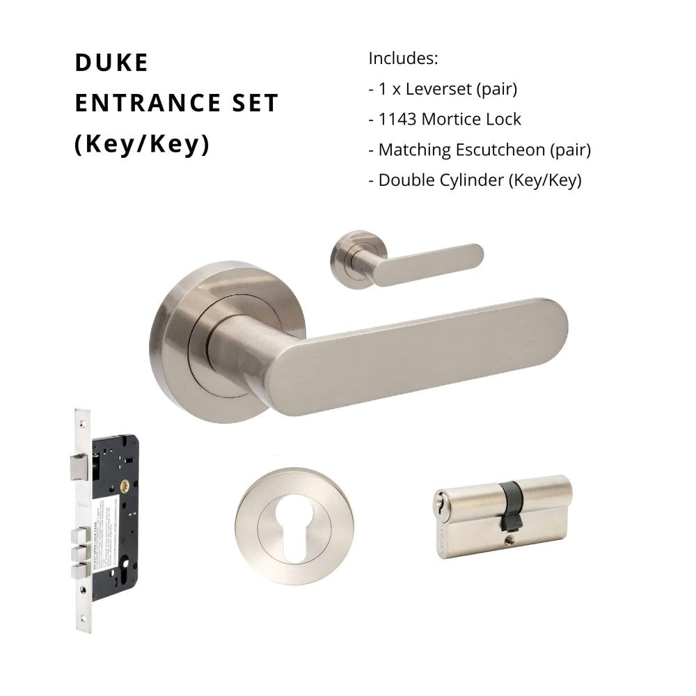 Duke Round Rose Door Lever Set