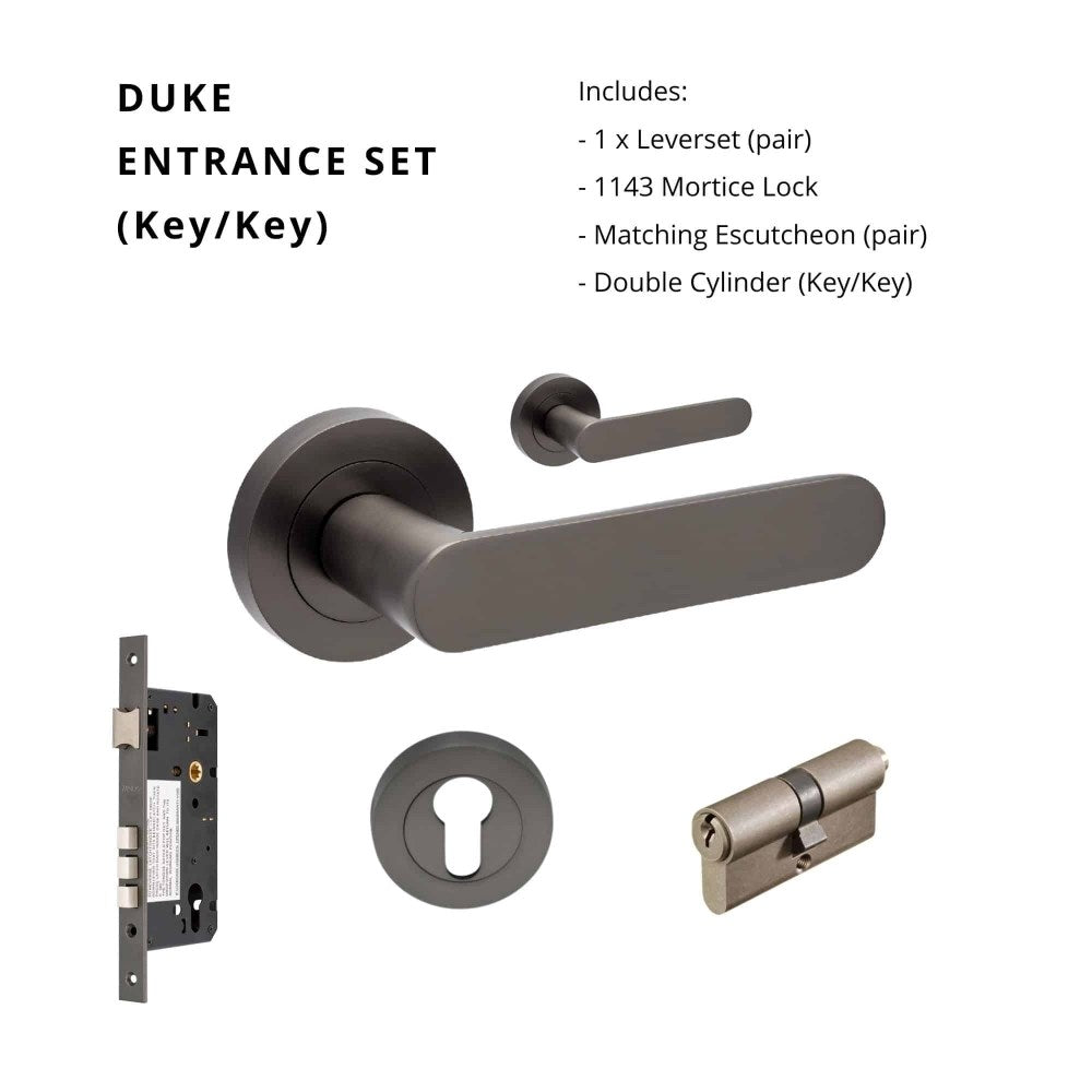 Duke Round Rose Door Lever Set