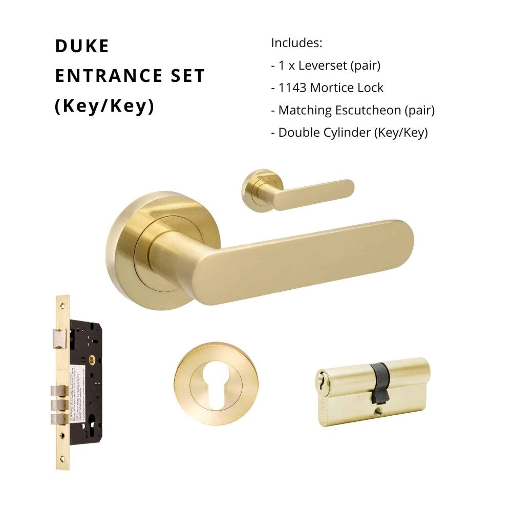 Duke Round Rose Door Lever Set