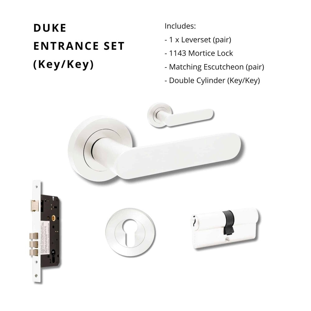 Duke Round Rose Door Lever Set