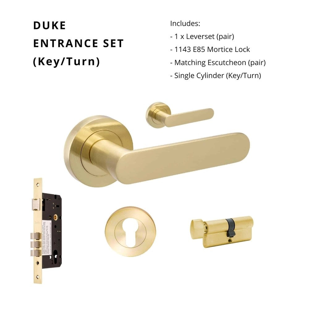 Duke Round Rose Door Lever Set