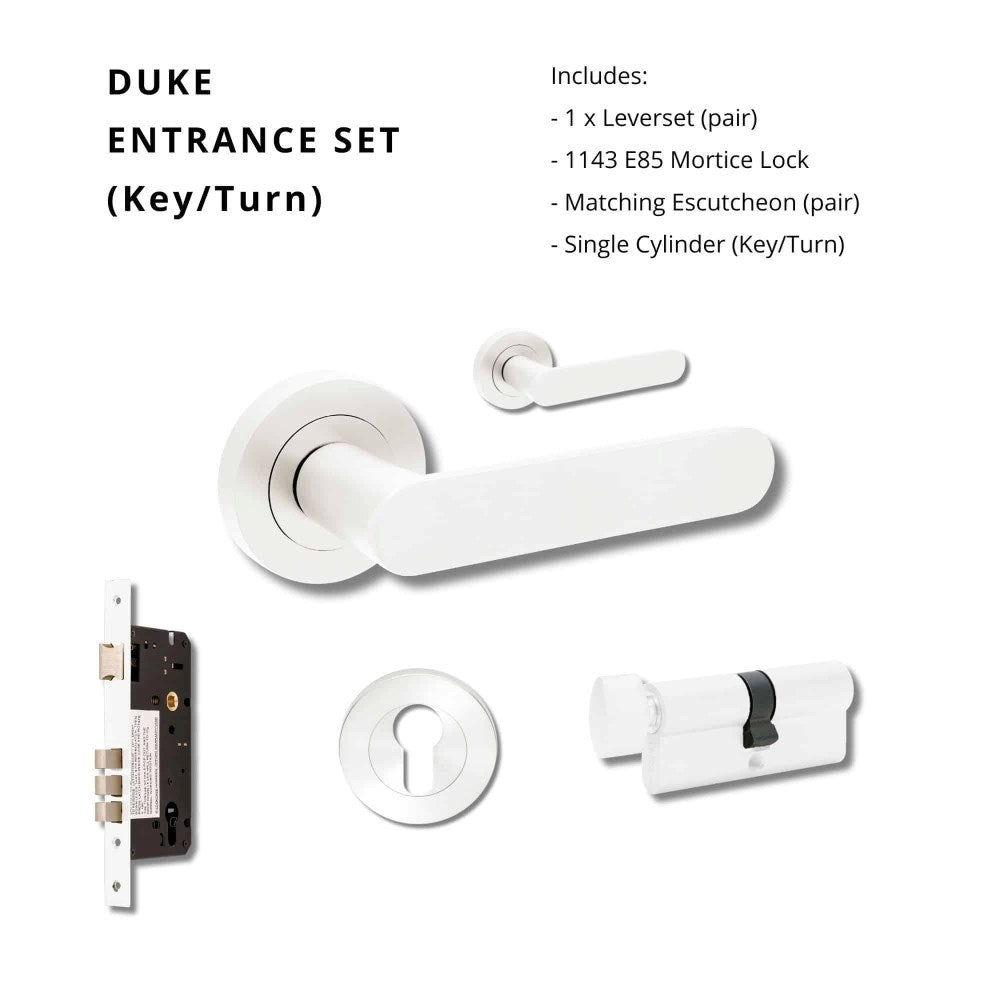 Duke Round Rose Door Lever Set