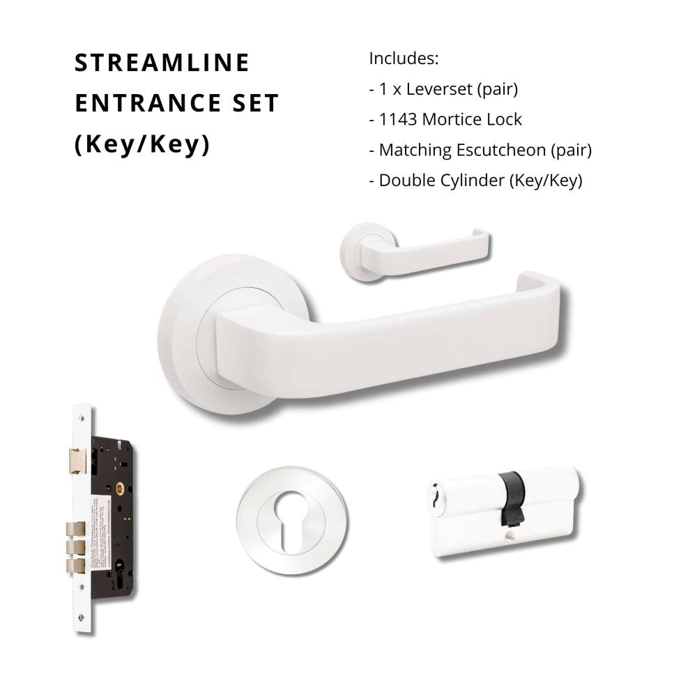 Streamline Round Rose Door Lever Set