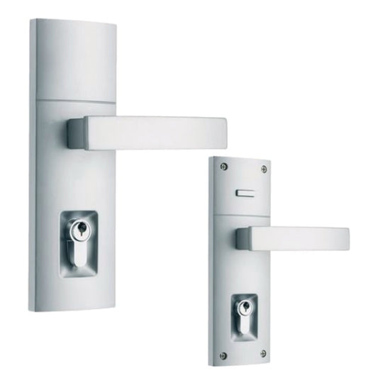 Gainsborough Trilock Angular Double Cylinder Entrance Leverset, Satin Chrome