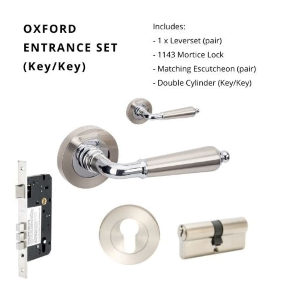 Oxford Round Rose Door Lever Set