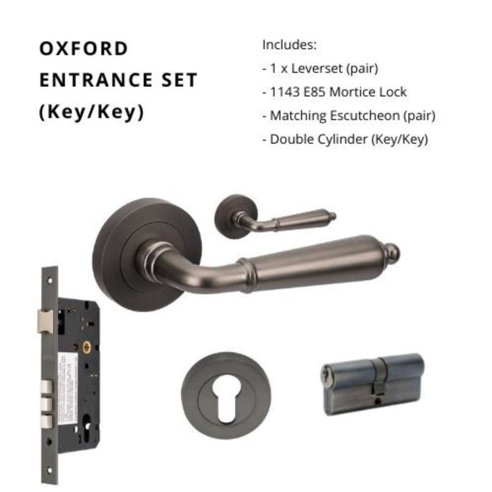 Oxford Round Rose Door Lever Set