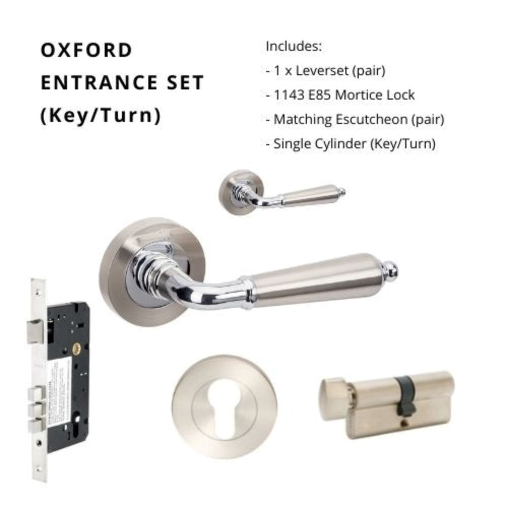 Oxford Round Rose Door Lever Set