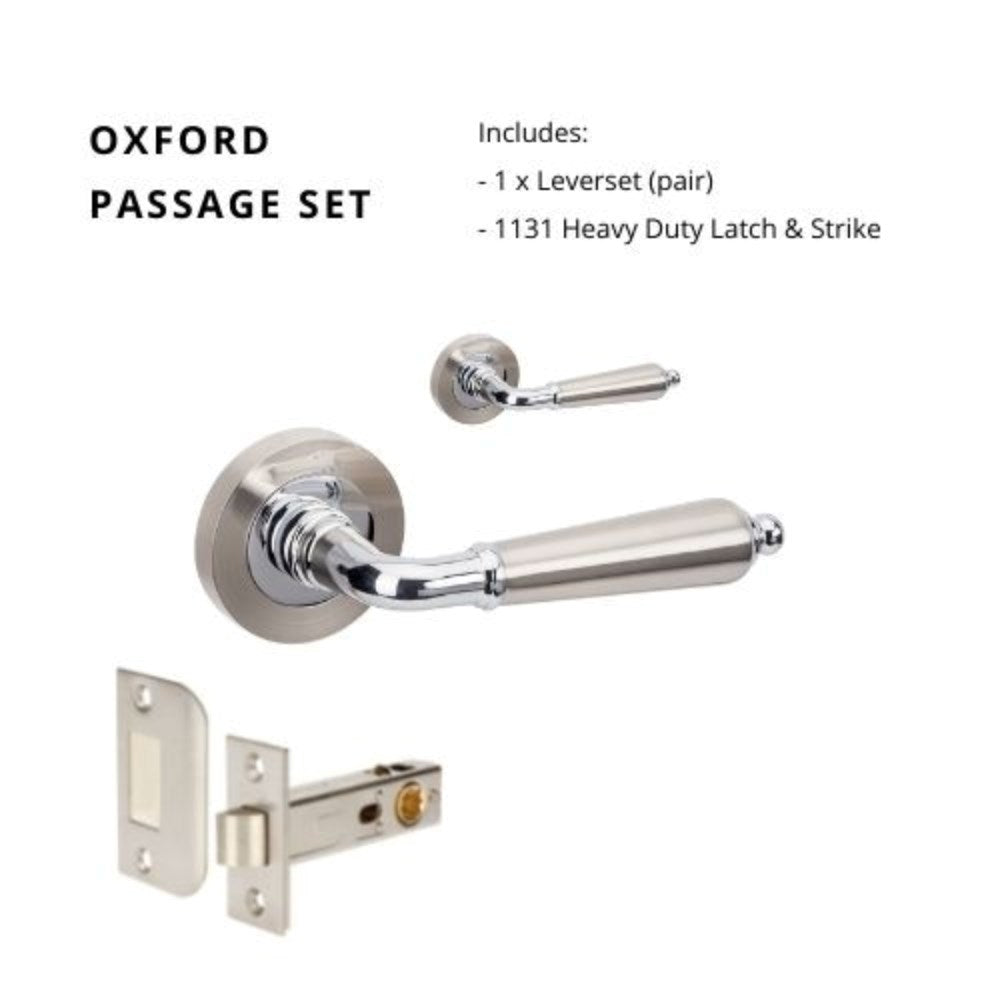 Oxford Round Rose Door Lever Set