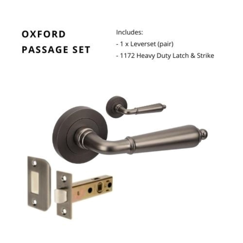 Oxford Round Rose Door Lever Set