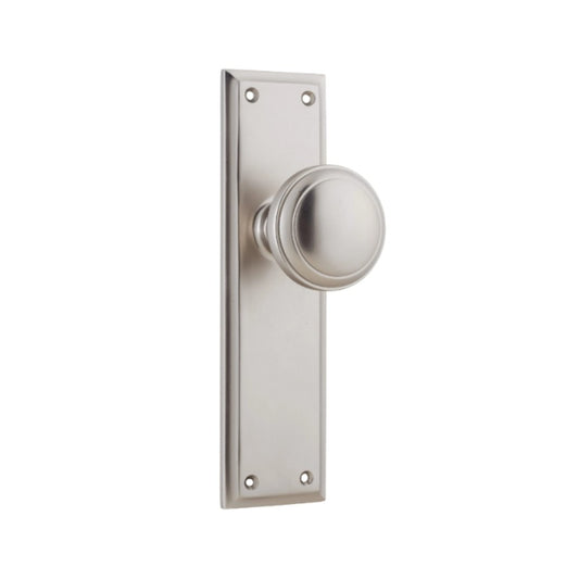 Milton Door Knob Set on Long Backplate