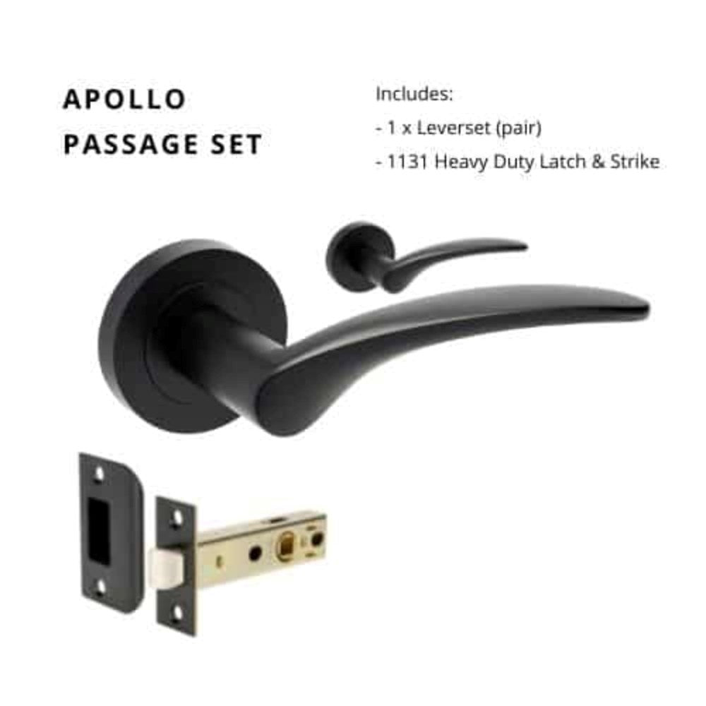 Apollo Round Rose Door Lever Set