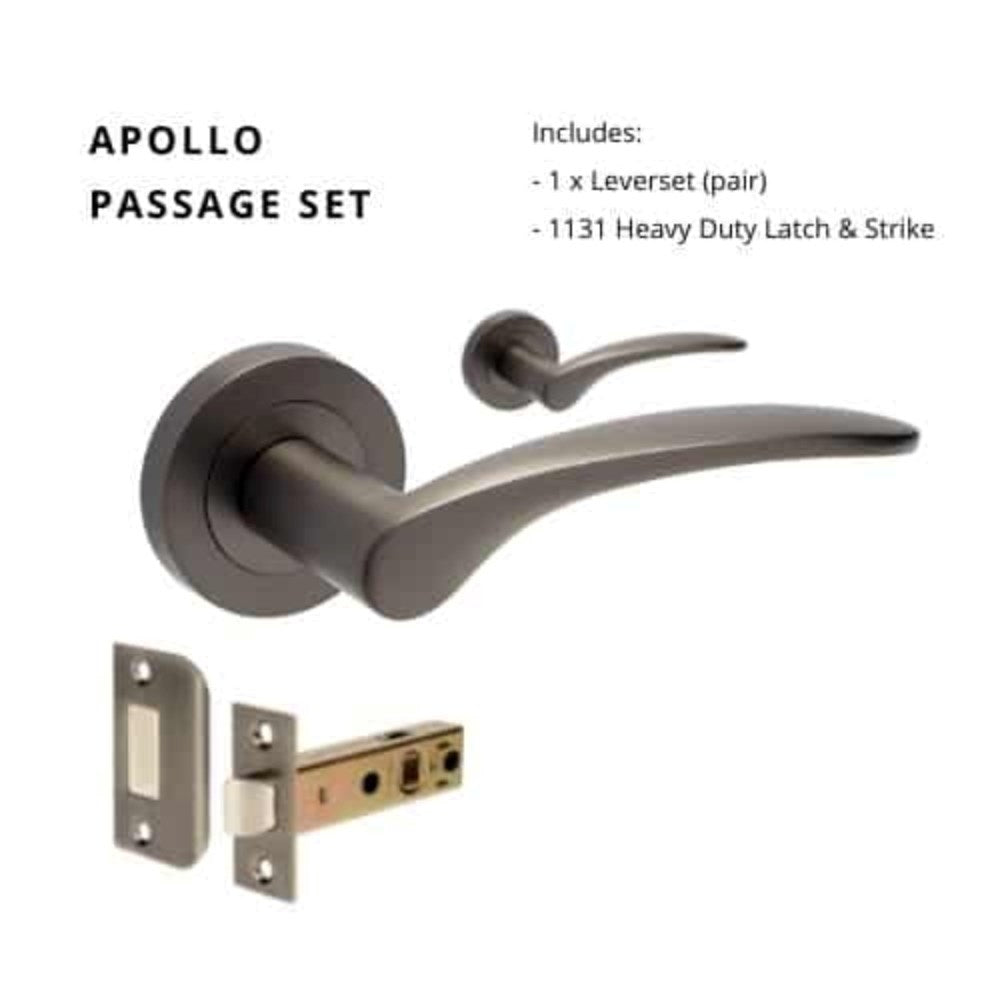 Apollo Round Rose Door Lever Set