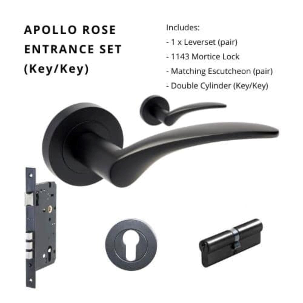 Apollo Round Rose Door Lever Set