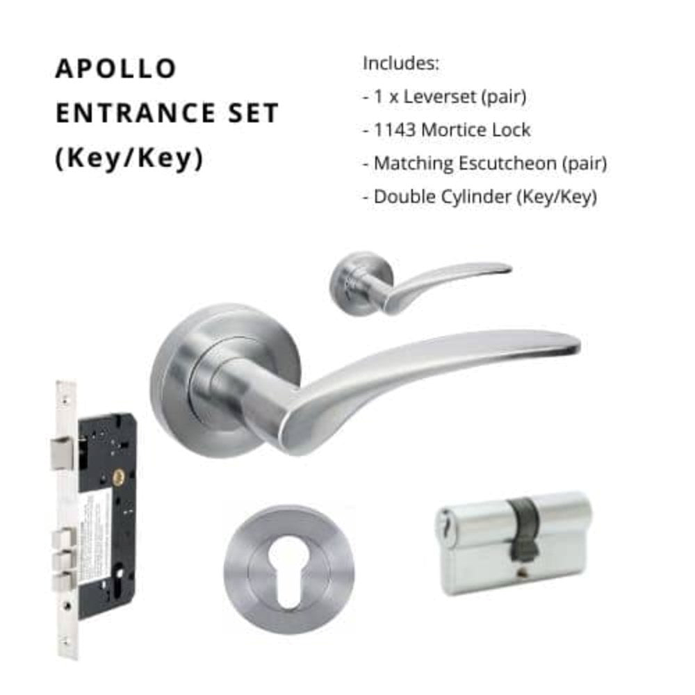 Apollo Round Rose Door Lever Set