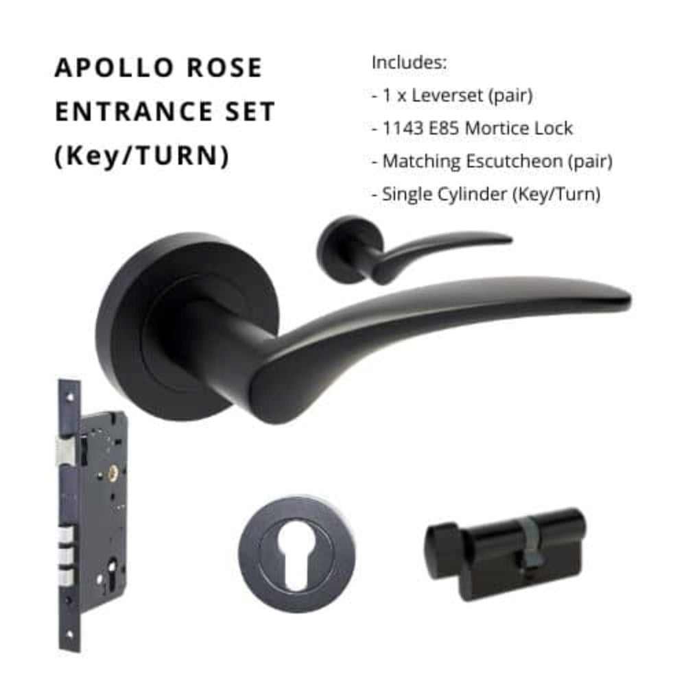 Apollo Round Rose Door Lever Set