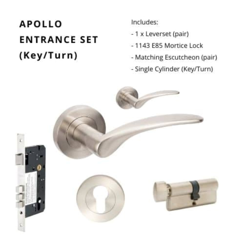 Apollo Round Rose Door Lever Set