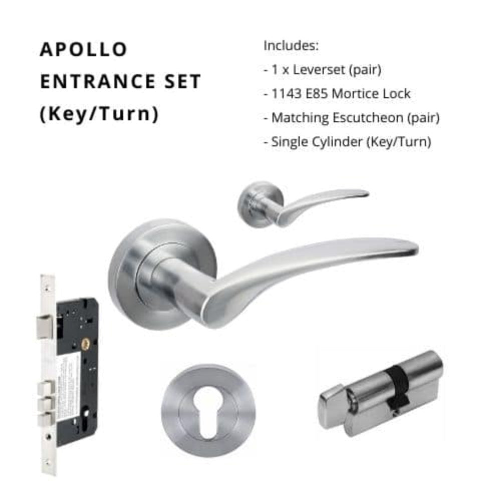 Apollo Round Rose Door Lever Set