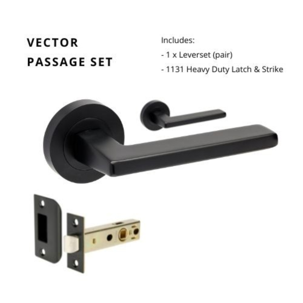 Vector Round Rose Door Lever Set