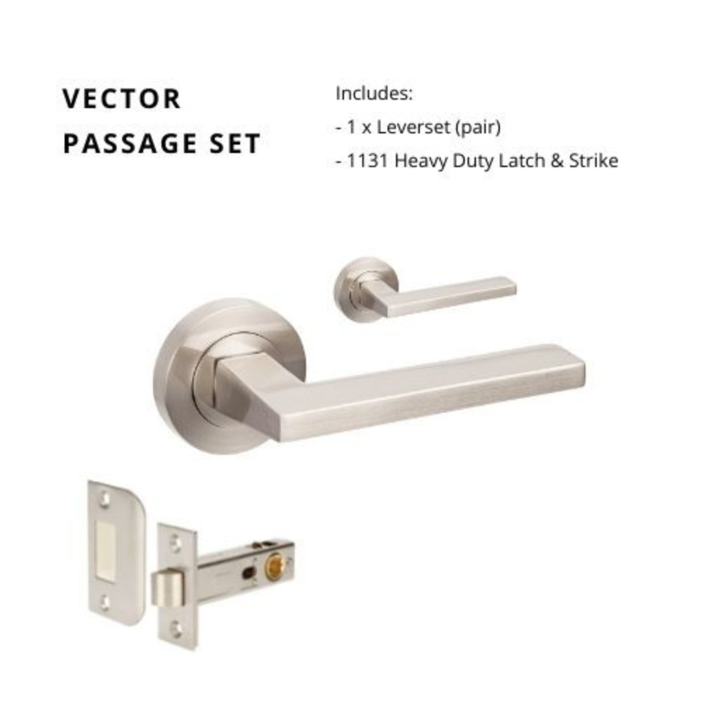 Vector Round Rose Door Lever Set