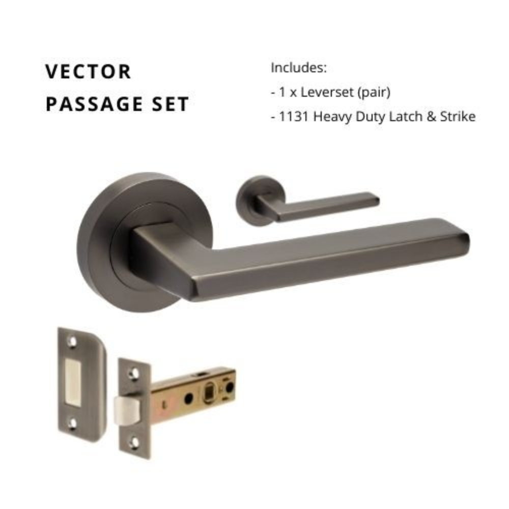 Vector Round Rose Door Lever Set